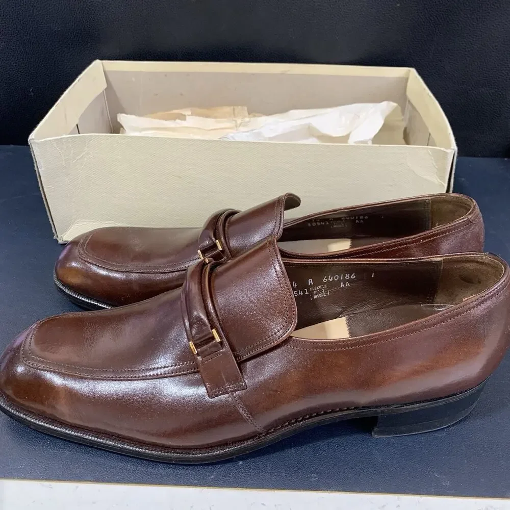 Vintage Florsheim Imperial Brown Leather Loafer Mens Size 14 A, 640186 30541